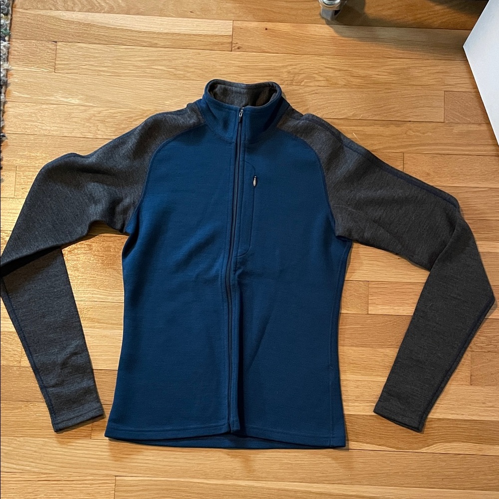 Ibex Shak Blue and Gray Merino Jacket